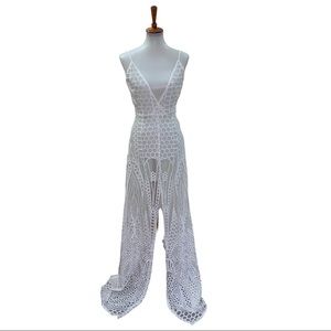 NWT Alamour Cristal Gown Dress Beaded White Size XS